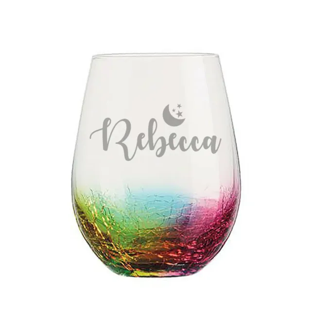 Personalised Stars Rainbow Cocktail Glass Tumbler