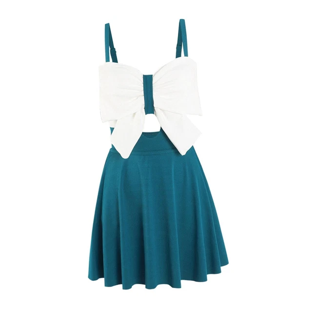 Maillot de bain femme sans manches Costume de natation nœud décoratif maillot
