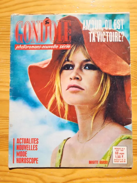 Brigitte Bardot Couverture Magazine Revue Gondole Aout 1966