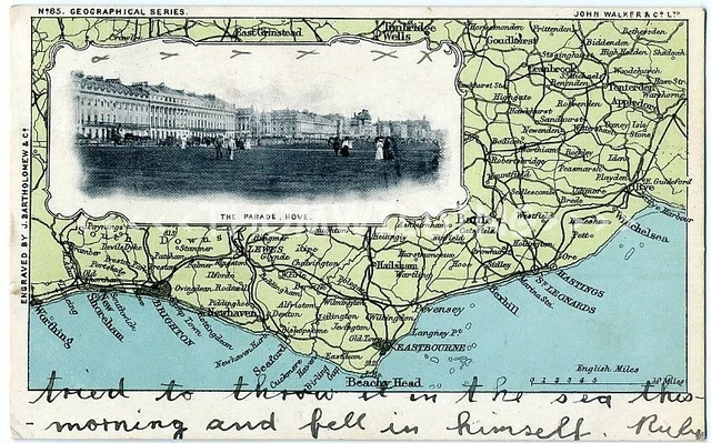 MAP CARD - The Parade BRIGHTON Hove by John Walker & Co.  SUSSEX