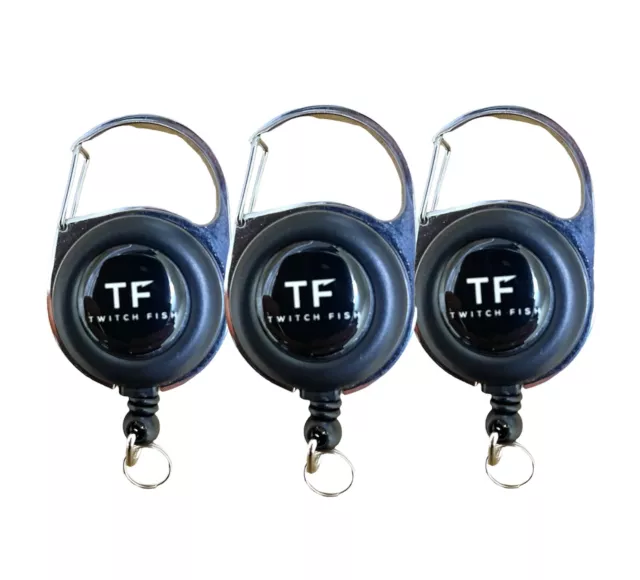 FISHING ZINGER RETRACTOR 3 Pack Fly Fishing Carabiner Anglers Tool Card ID  $13.95 - PicClick