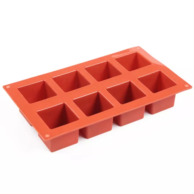 T0# 8 Cavity Square Silicone Mold DIY Mousse Dessert Magic Baking Mould