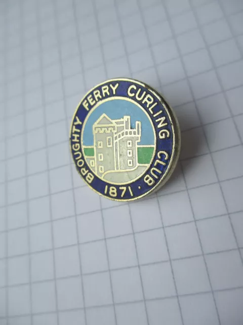 cc158) Pin Brooch Badge Broughty Ferry Curling Club 1871 Curling