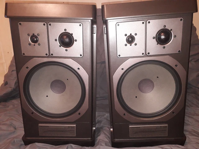 A Pair of Original Mid Century Vintage Grundig Raumklang Stereo Hi-Fi Floor Speakers | Made in Germany 1950s | Greencore Design