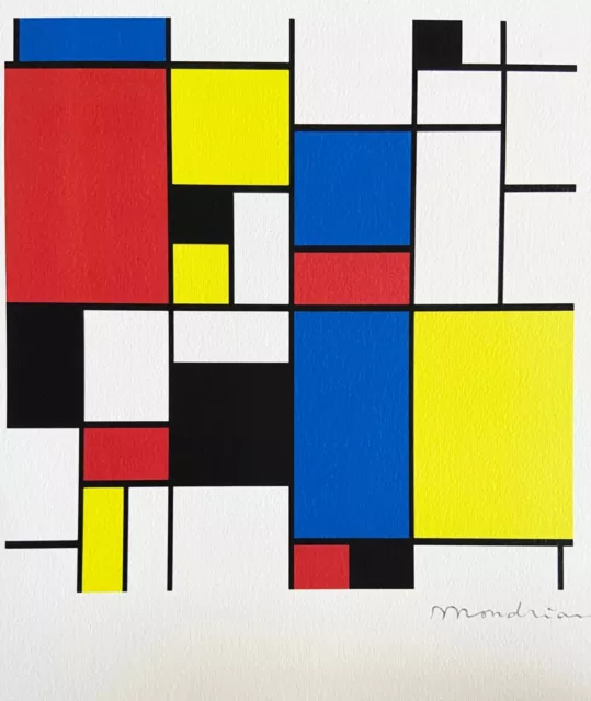 Piet Mondrian Litografía, Yale 1979 (Kandinsky Albers Le Corbusier Bauhaus)