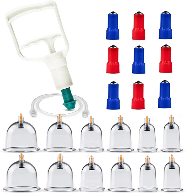 12 tasses Ensemble de ventouses vide ventouses kit de massage avec pompe à vide,