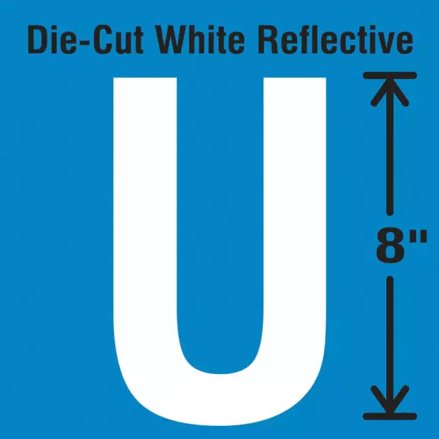 STRANCO INC DWR-SINGLE-8-U Die-Cut Reflective Letter Label, U 30WZ46