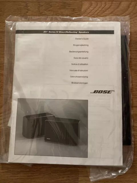 Bose 201 Series IV Direct Reflecting Speakers Original Owner's Manual