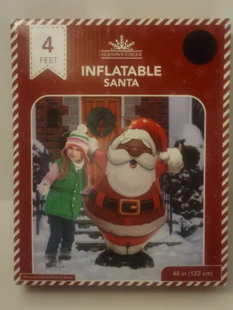 4ft African American Inflatable Santa Claus By Seasons Cheer (Pump Not Included)