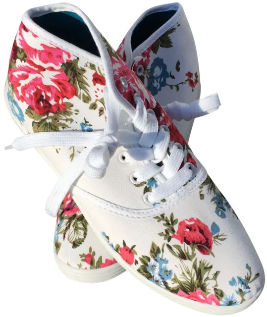 Sneaker scarpe folcloristiche donna costume tradizionale vegano bianco fiori lino tela 37