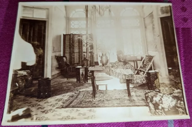 Rare Photographie Mezze Damas Syrie 1932 Intérieur d'un appartement