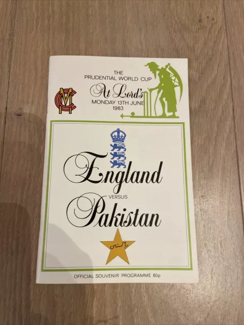 1983 Prudential Cricket World Cup Programme - England v Pakistan *RARE*