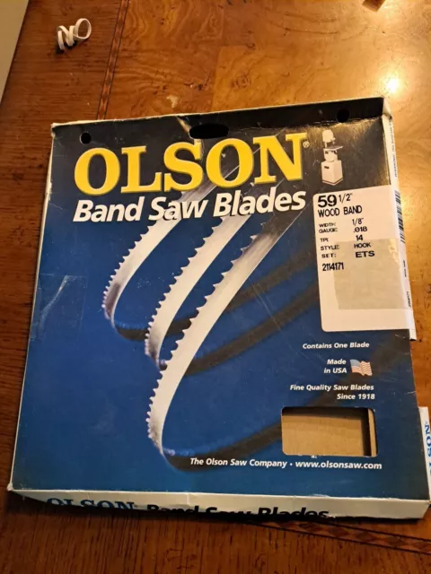 Olson Wood Cutting Band Saw Blade 59-1/2" inch x 1/8", 14TPI, USA