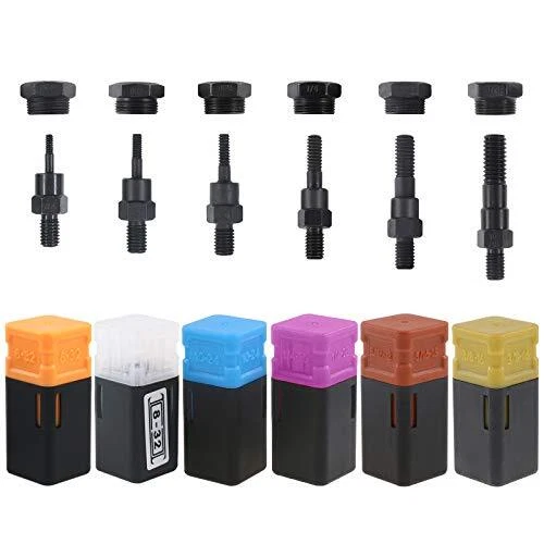 Assorted 6PCS SAE Rivet Nut Gun Mandrel and Nose Piece Riveter Tip Spare Part...