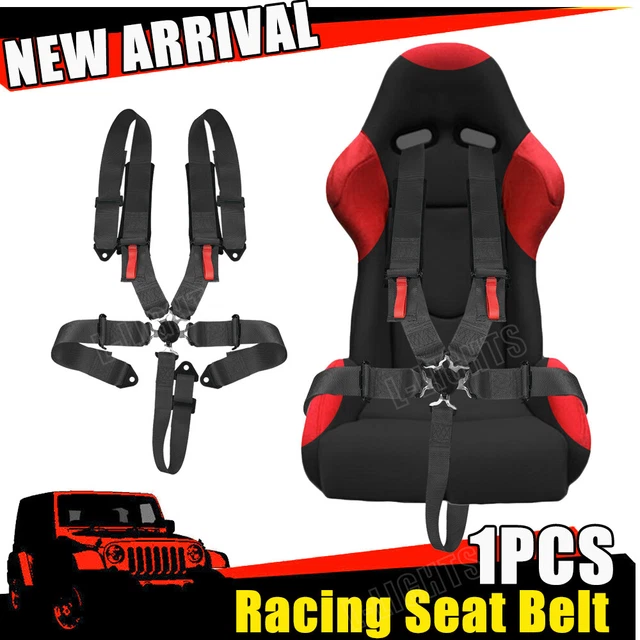 Black 4-Point Camlock Racing Seat Belt Harness – 2” Nylon Straps For Chevrolet D – Universal Front