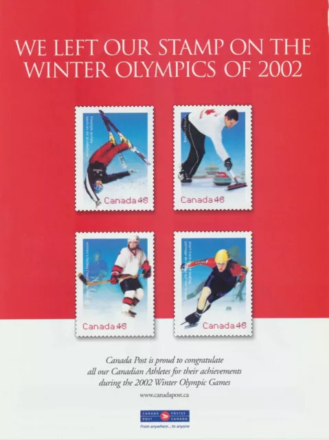 2002 Canada Post Print Ad ~ MacLean's Magazine Vancouver Olympics Special Issue