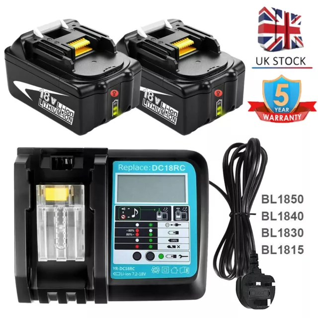 for Genuine Makita Battery 18V 5.0Ah LXT BL1850B BL1830B BL1815N Digital Charger