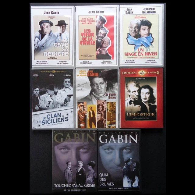lot DVD -  8 films avec "Jean Gabin" en tête d'affiche (films 1937 à 1965)