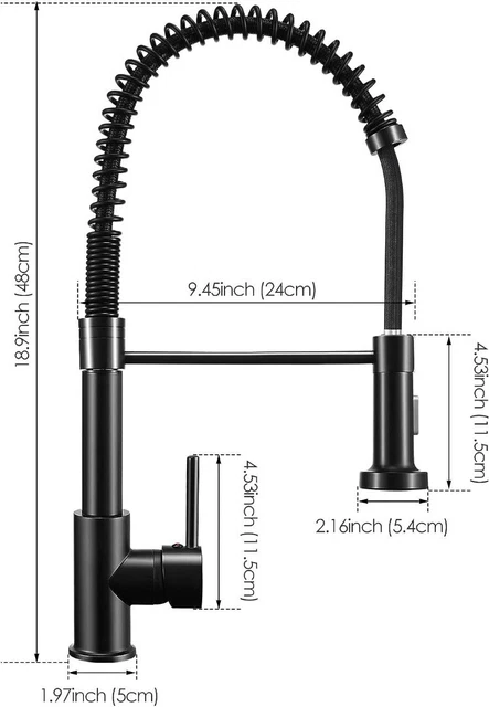 Kitchen Sink Tap Single Handle with Pull Out Sprayer with 2 Modes Spray 3