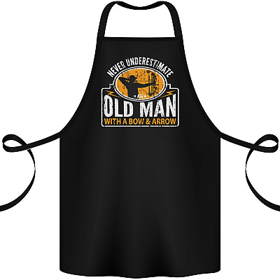Old Man With a Bow & Arrow Funny Archery Cotton Apron 100% Organic