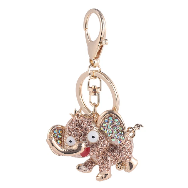 Cartoon Key Ring Pendant Rhinestone Purse Charm Kids Keychain Decorations