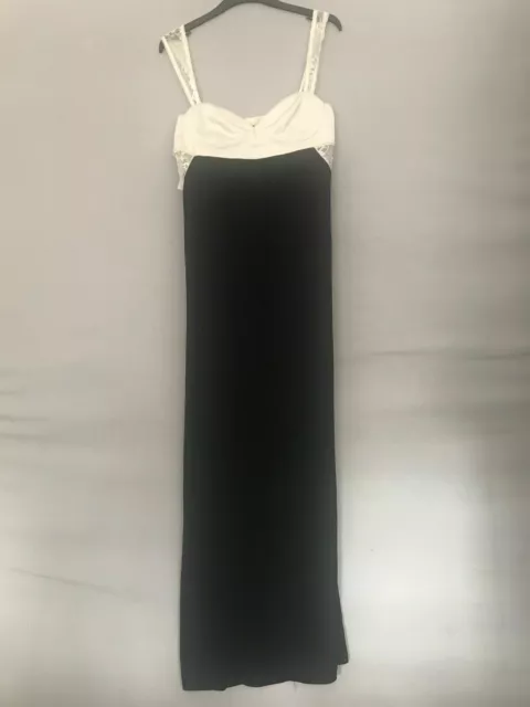 Nuovo con Etichetta Zara Nero E Ecru Lungo Corsetry-Inspired Vestito Taglia L