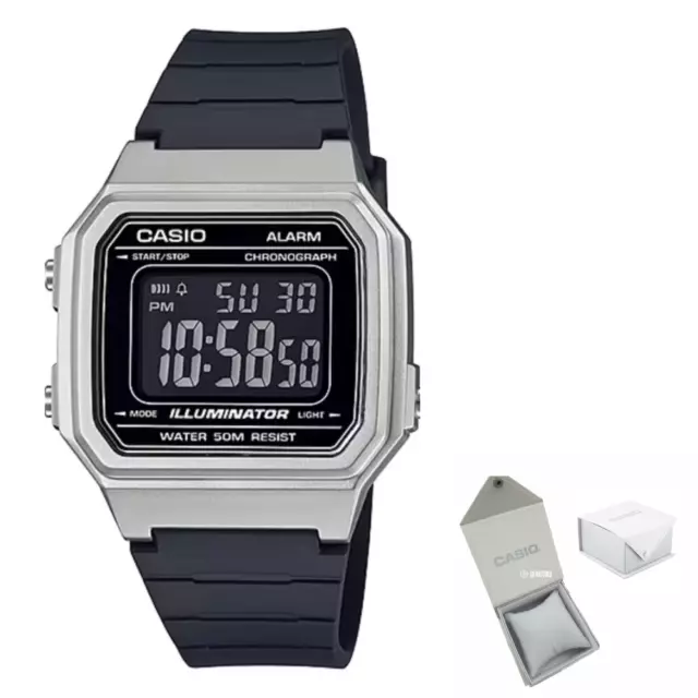 Orologio digitale Casio W-217HM-7B Allarme Illuminatore Cronografo Resina Nera