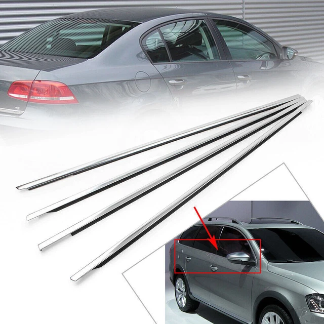 4X Car Weatherstrip Window Moulding Trim Seal Belt for 11-18 VW Passat B6 B7