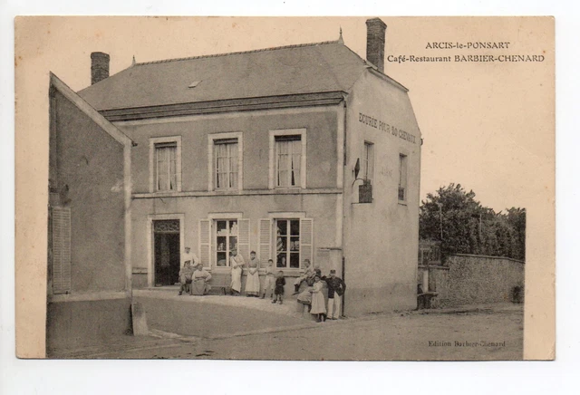 ARCIS LE PONSART Marne CPA 51 café restaurant BARBER CHENARD