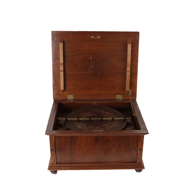 Monopol Disc-Spieluhr mit 24 Discs XX Jhd Eisen Holz