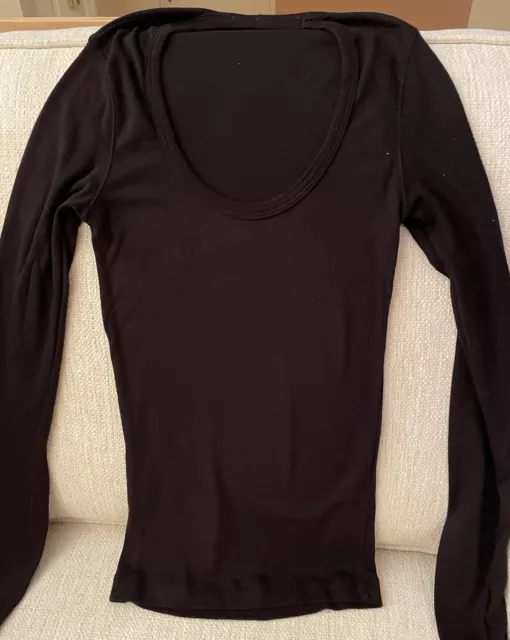 Splendid Long Sleeve Top In Black, Size Small