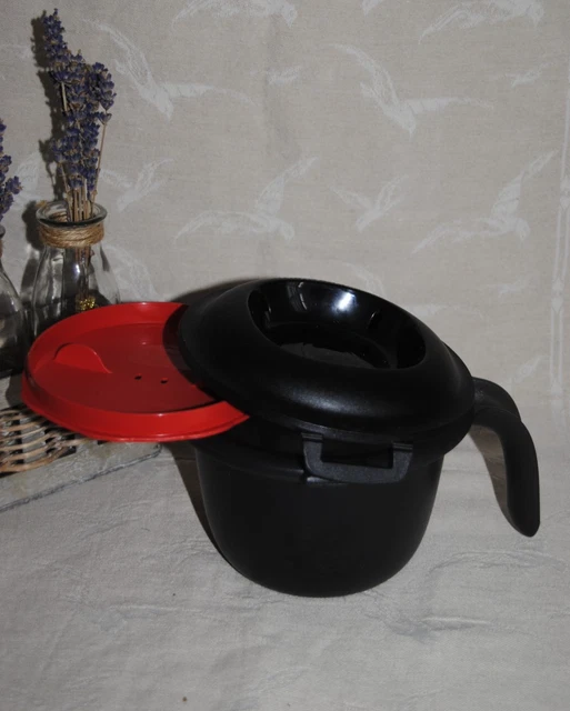 Cuit Riz Tupperware 🌟 TUPPERWARE Cuiseur à Riz 550 ml Individuel Micro-Ondes Complet Noir ...