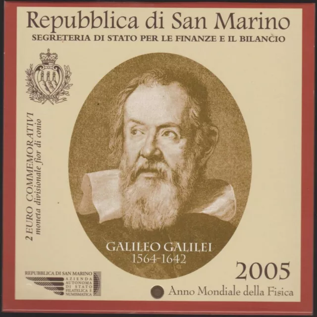 SAN MARINO - 2 Euro comm. 2005 "Galileo Galilei" FDC in blister