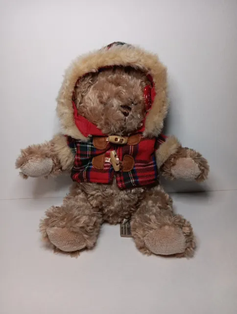 Keel Toys Hamish Teddy Bear Tartan Duffel Coat Cuddly Soft Toy Plush 12" Tagged