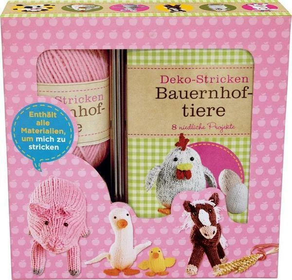 Deko-Stricken Bauernhoftiere,  Neuware !!! (NP= € 15,99)