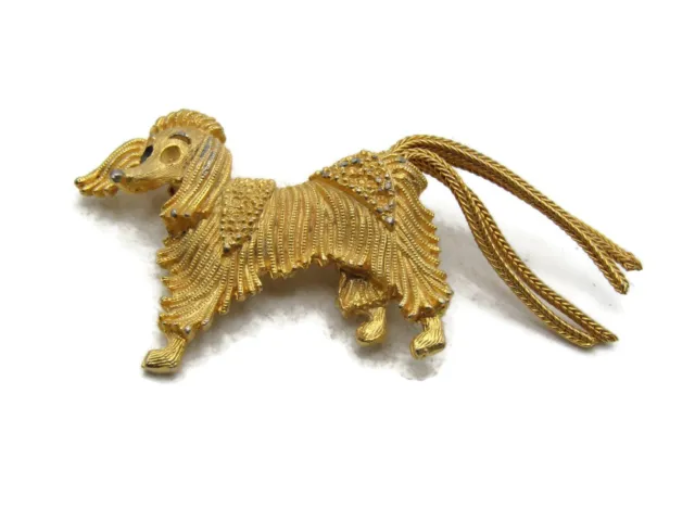 Vintage Stylized Show Poodle Pin Gold Tone