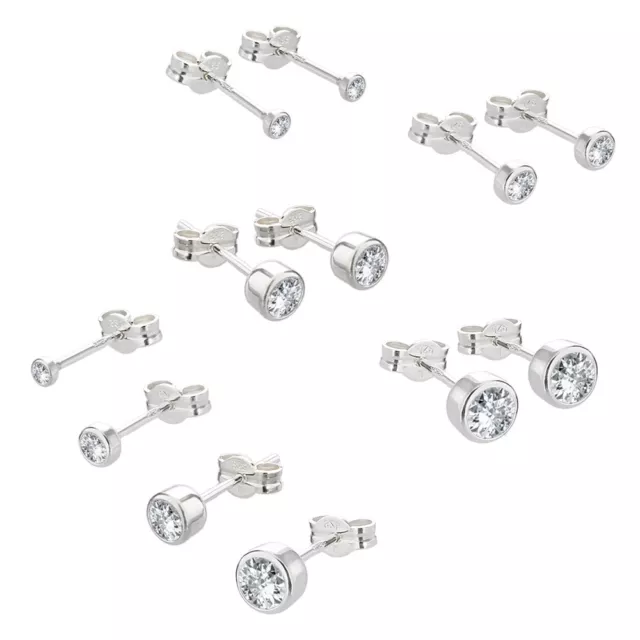 925er Sterlingsilber Ohrstecker Cubic Zirkonia PAAR/SINGLE Damen Herren Kinder