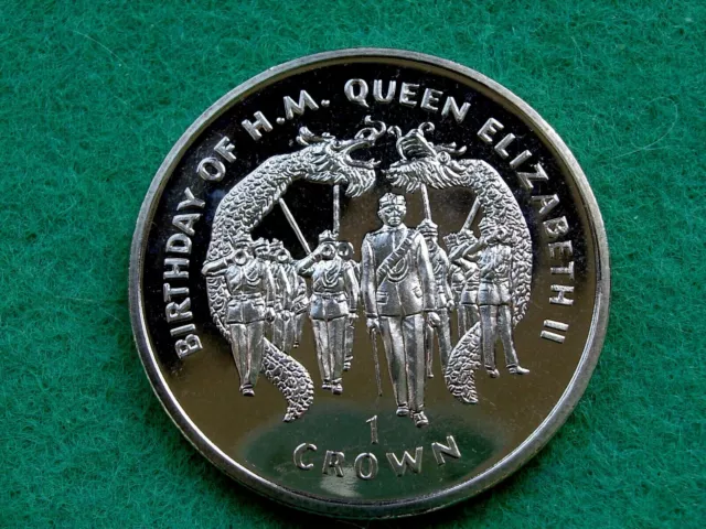 1997 Gibraltar Crown Birthday of Queen Elizabeth II Gurkhas Dragons BU Prooflike