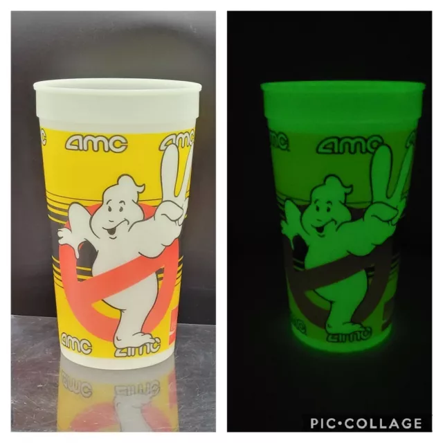 1 VINTAGE 1989 AMC Theatres Ghostbusters 2 Glow In The Dark Movie Cup ...