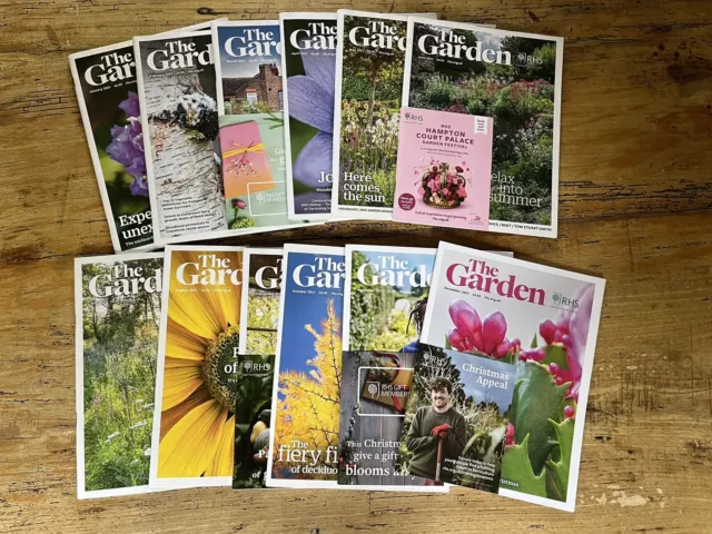 12 x RHS The Garden Magazines 2021 Complete Year. Gardening Magazine Bundle