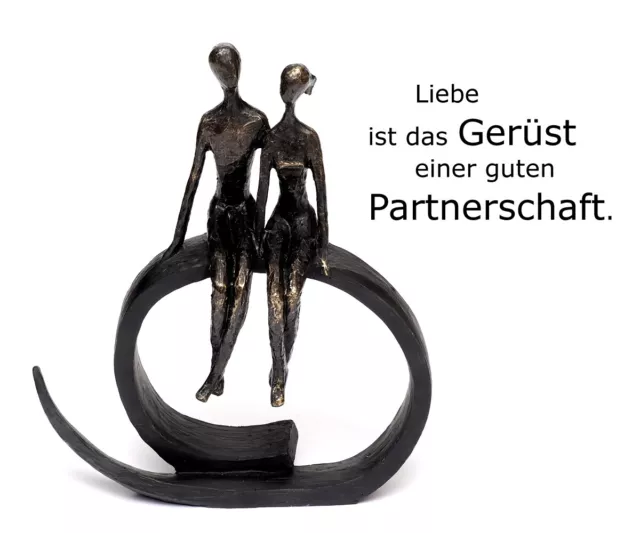 Figurine Décorative Couple Amoureux Sculpture Pierre Synthétique Figure de