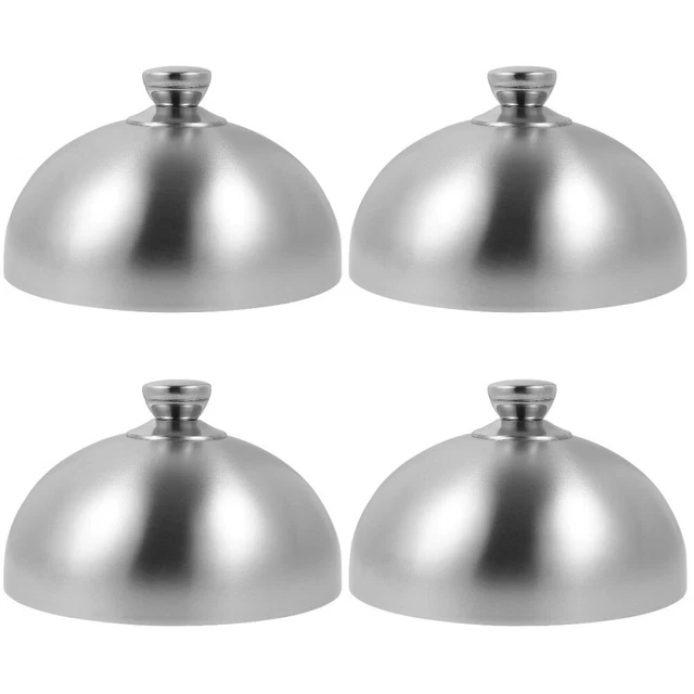 4x Metal Dish Cover Dome Plate Cover Metal Food Tent Cover Cloche Dome Cover