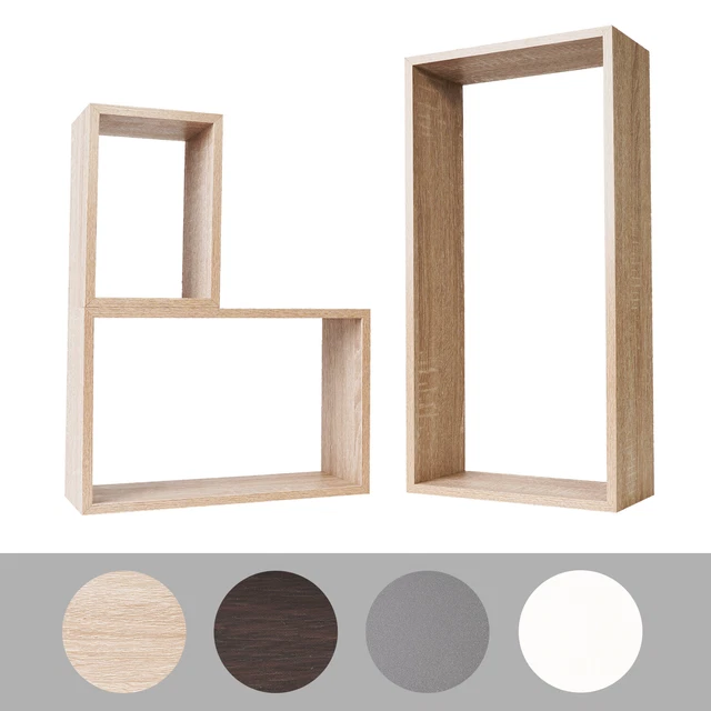 3 estante de pared tablero de pared estante de libros estante decorativo aspecto de madera flotante selección de colores