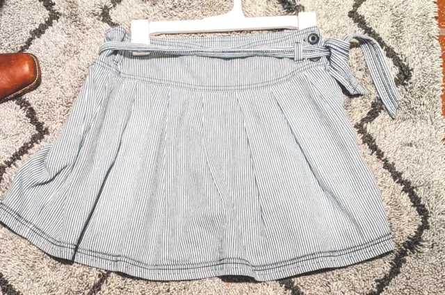 MINI BODEN Girls denim engineer striped pleated Full Skirt Sz 13/14 Y Free ship