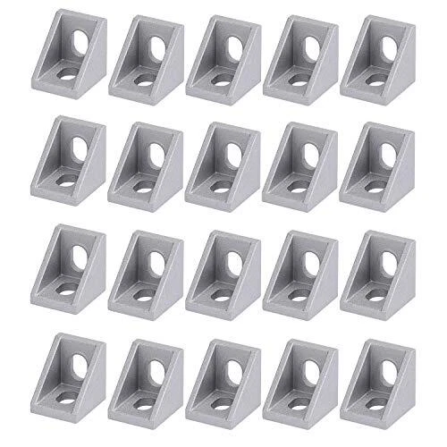 OCR 20Pcs Corner Bracket Right Angle, L Brackets Connector, 2020 Series 2 Hole