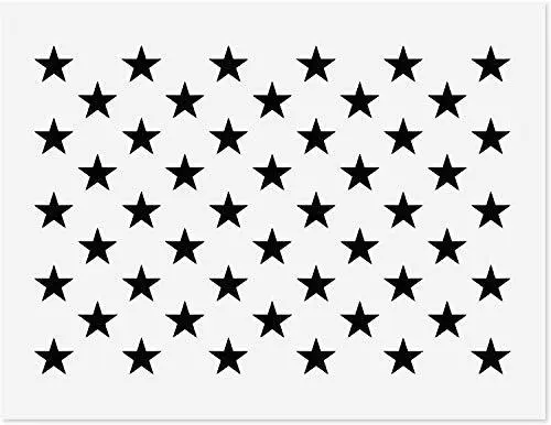 "Plantilla de plantilla de 50 estrellas - plantilla reutilizable para el Día de los Caídos de 10,5""x14,82"