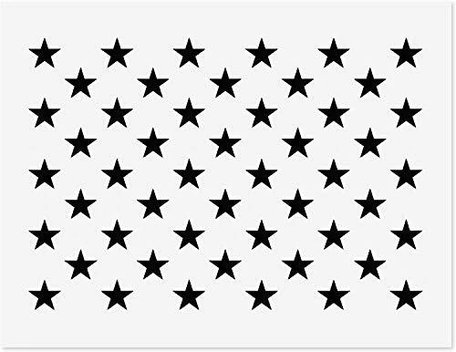 "Plantilla de plantilla de 50 estrellas - plantilla reutilizable para el Día de los Caídos de 10,5""x14,82"