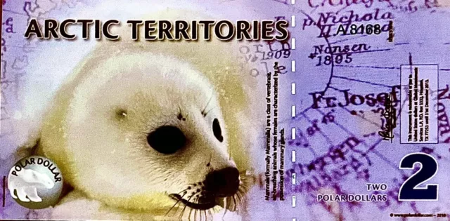 Arctic Territories 2 Dollars  2010 UNC Polar Dollar Polymer Banknote PP387