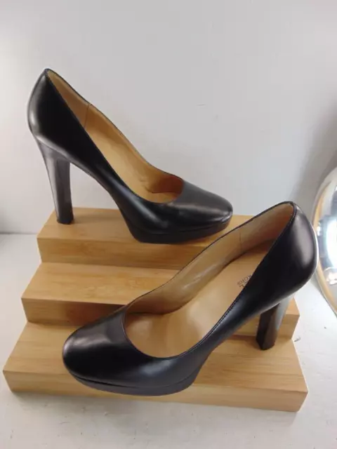 Michael Kors Black Soft  Leather Very High Heel Peep Toe Platform Pump 9 M $198