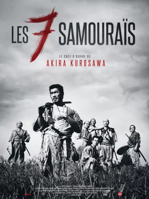 7 SAMOURAÏS, AKIRA KUROSAWA, Repro affiche cinéma (60X80), HQ